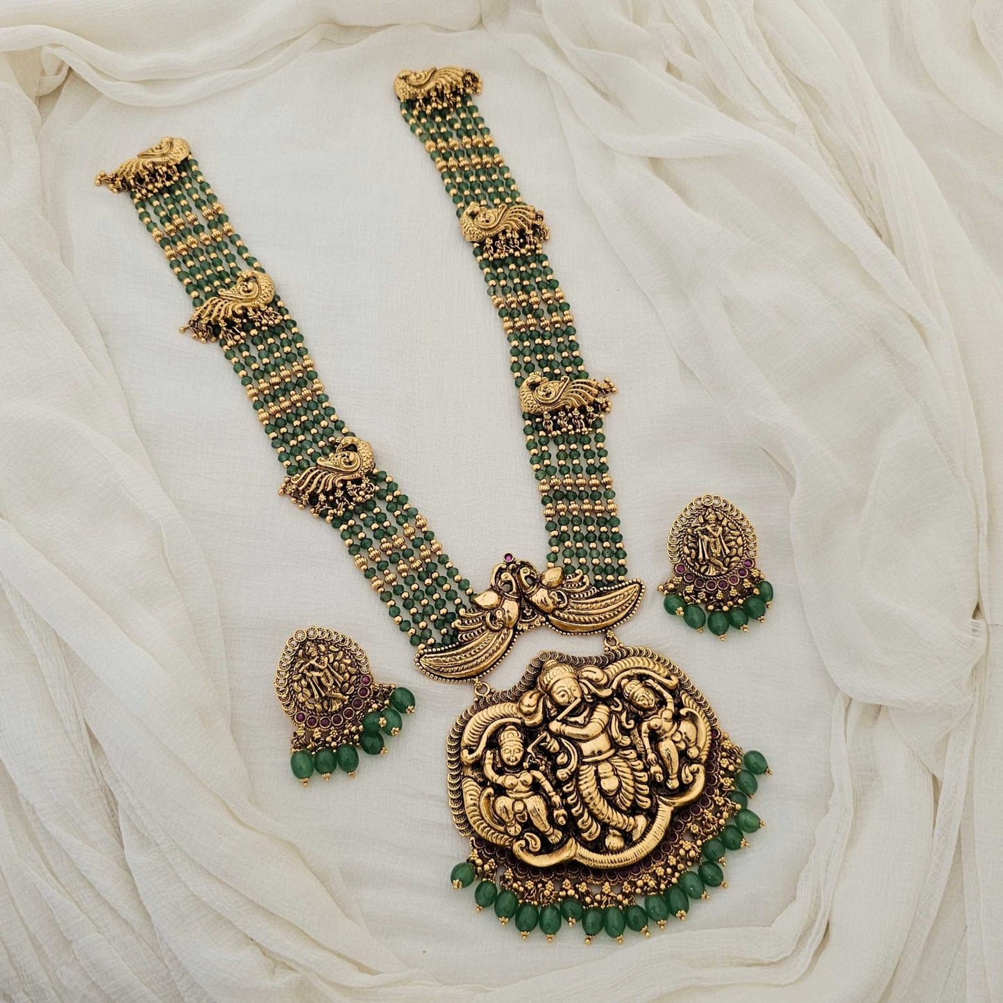 Krishna Green Beads Haram For You