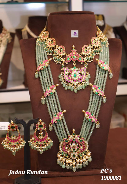 Manjari Super Layer Necklace Set With Free Jhumka